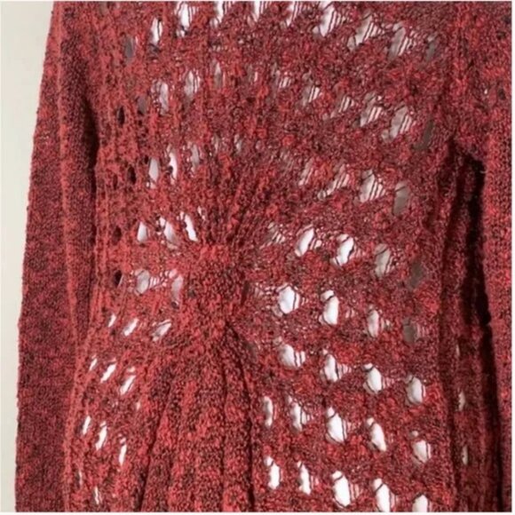 Soft Surroundings Rust Colored Crocheted Long Sleeve Cardigan Size Small - Picture 8 of 12